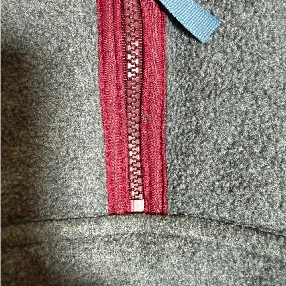 VTG Early Winters Fleece Pullover Mens XL Grey Burgundy Quarter‎ Zip Gorpcore